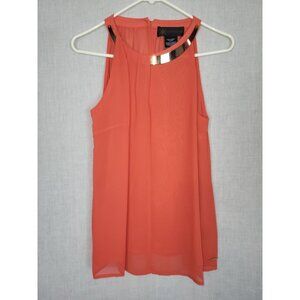 Kardashian Collection Sleeveless Blouse Shirt Women's M Coral NWOT Dressy Work